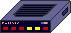 A modem with blinking lights