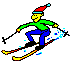 A skier on the way down