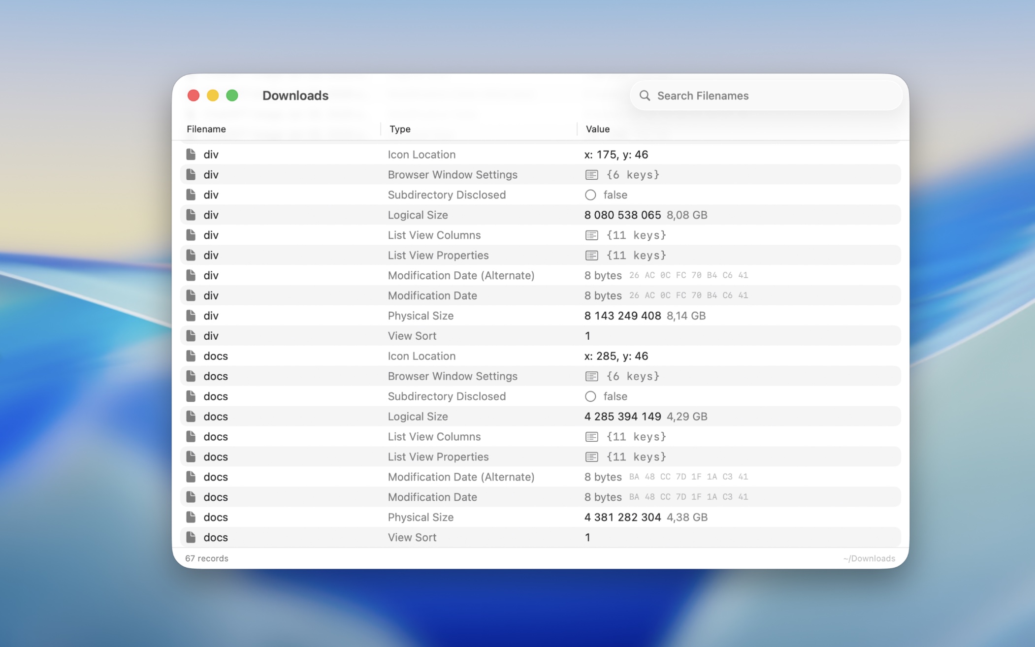 DS_Store Inspector screenshot 1