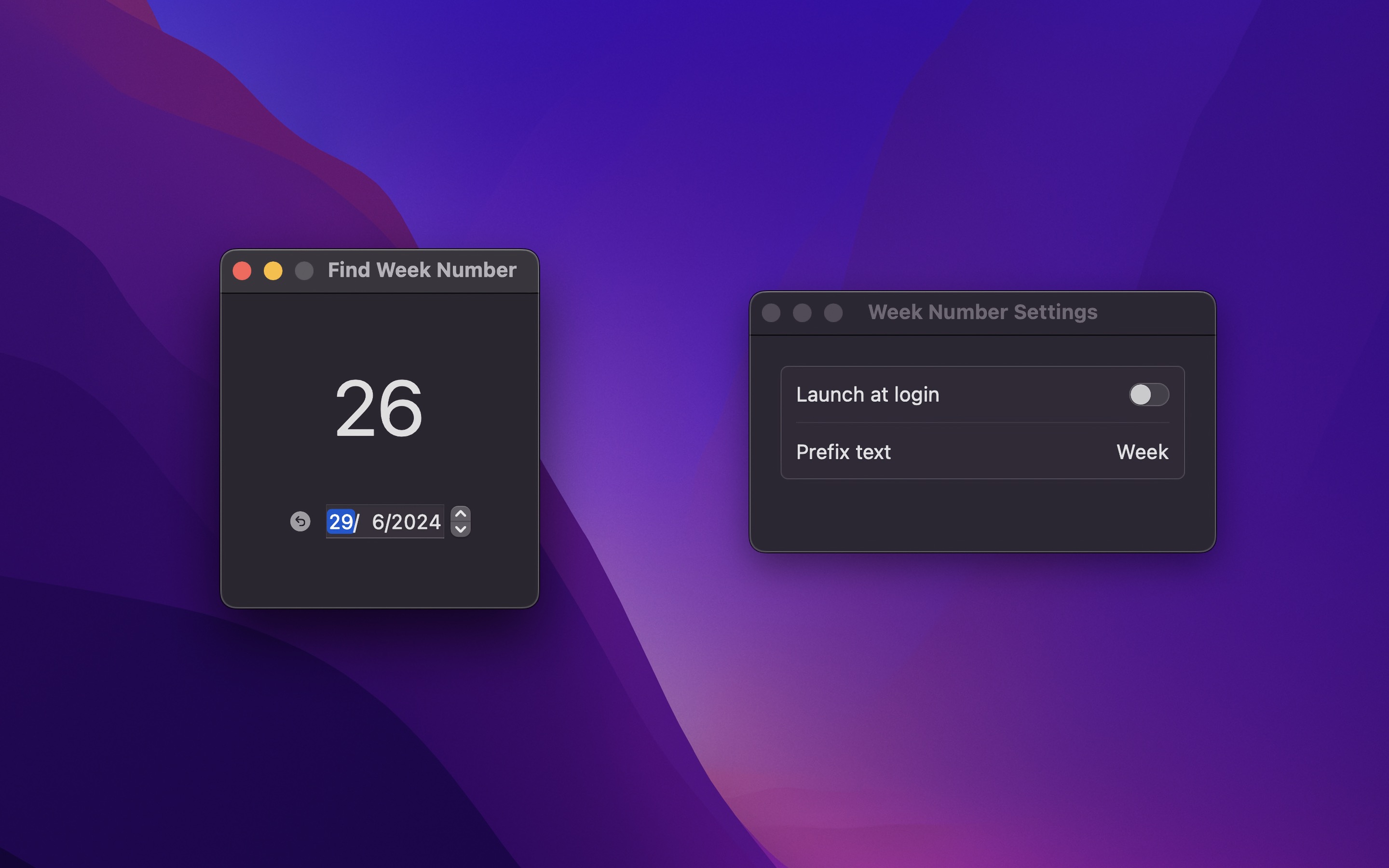 Week Number screenshot 2