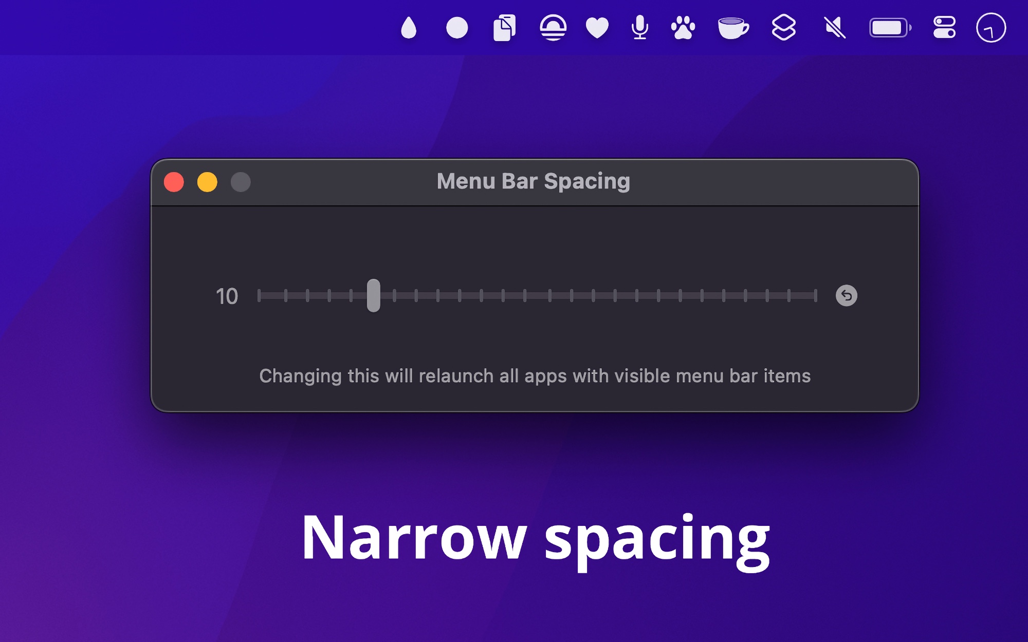 Menu Bar Spacing screenshot 2