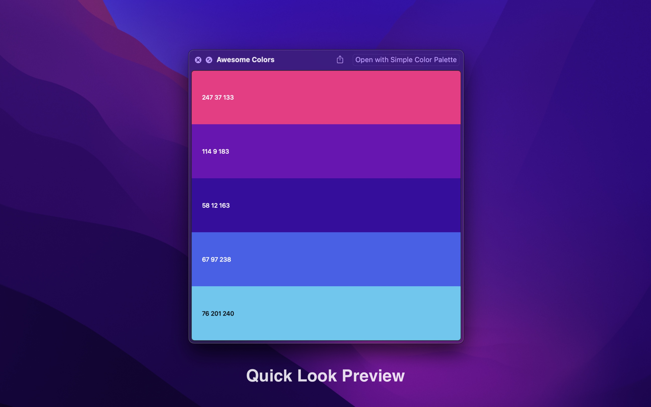 Simple Color Palette screenshot 2